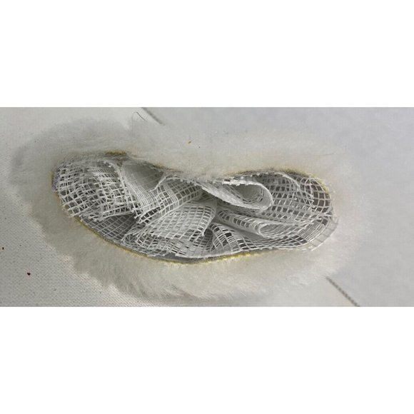 White & Silver Doll Christmas Tree Ornament White Faux Fur Muff & Hat - Picture 4 of 5